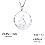 Pendentif Queue de Baleine Or-Argent (acier)