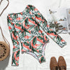 Maillot de Bain Dos Nu Tropical Vert