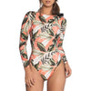 maillot de bain orange fleuri