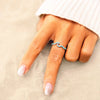 Bague Vague Argent Zircon Bleu