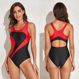 Maillot de bain rouge et noir zebré