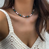 Collier Ras de Cou Multicolore Bois