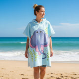 Poncho Surf Fille - Bleu