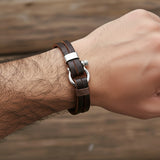 Bracelet Surf - Cuir et Acier (Homme)