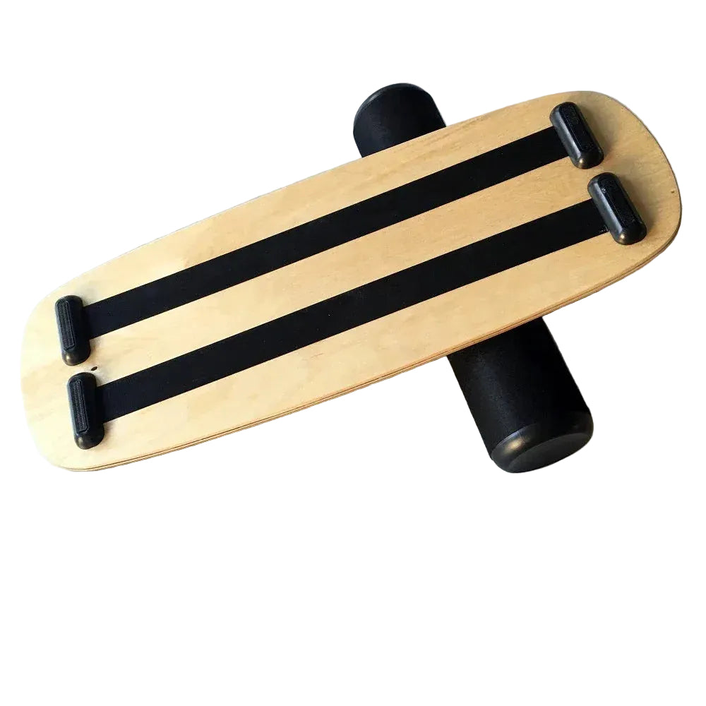 STAASH Balance Board - Planche D'équilibre En Bois Avec Rouleau Liège - Kit Fitness, Surf, Yoga - Antidérapant, Charge 120 Kg - Conçue En France