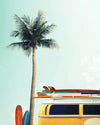 Affiche Surf - Van et Palmier