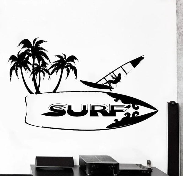 Autocollant Surf Océan 4 Cm Bleu - Stickers Voiture, Planche, Casque - Résistant Aux UV Et Intempéries