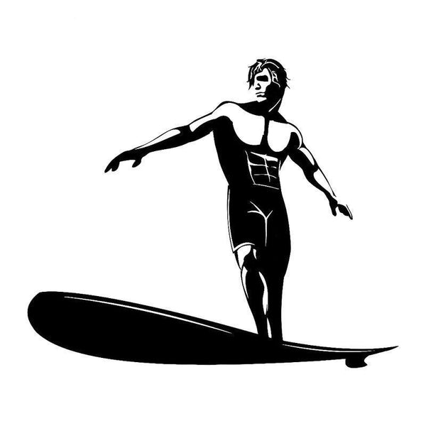 Autocollant Surf Voiture - Équilibre (17,3x14,4 cm)