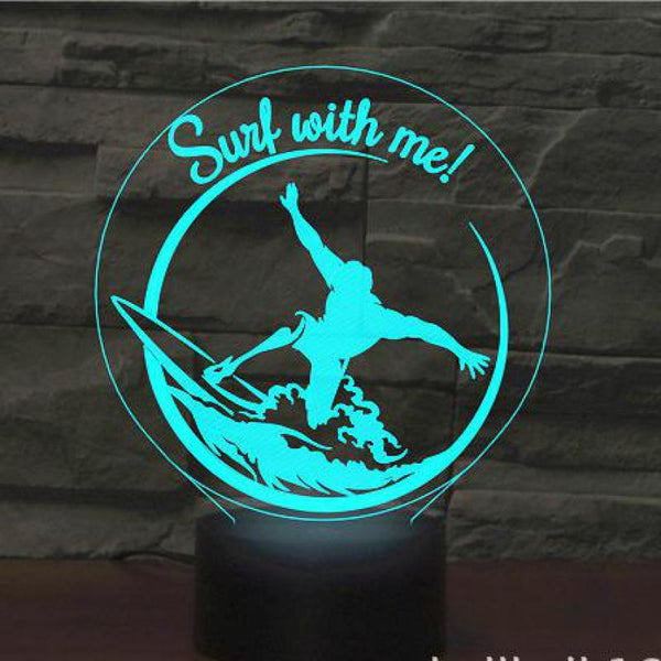 Lampe Surf 3D - "Surf With Me"
