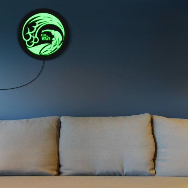 Lampe Surf Murale - "Ride The Wave"
