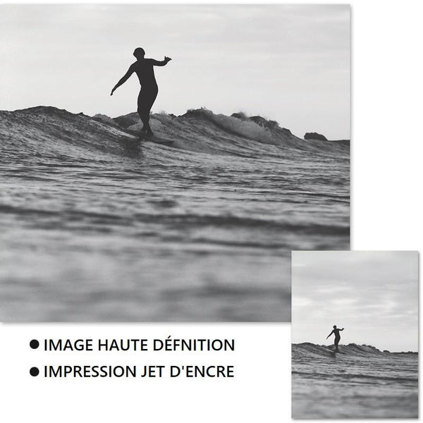 Poster Surf - Noir et Blanc