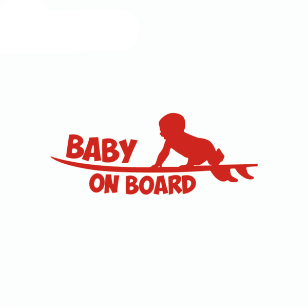 Sticker Surf - Baby on Board (19x7,5 cm)