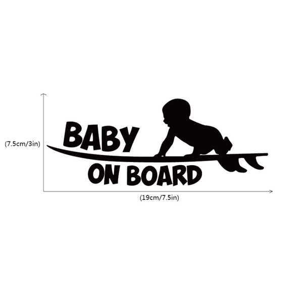 Sticker Surf - Baby on Board (19x7,5 cm)