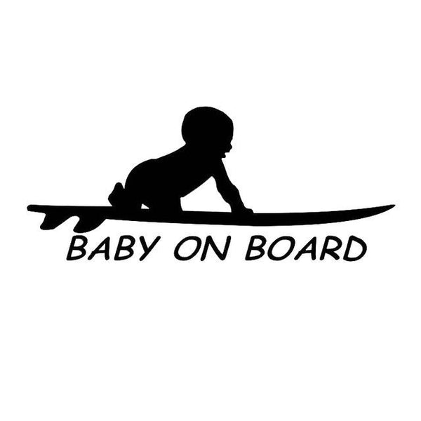 Sticker Surf - Bébé à bord (15.3x6.4 cm)
