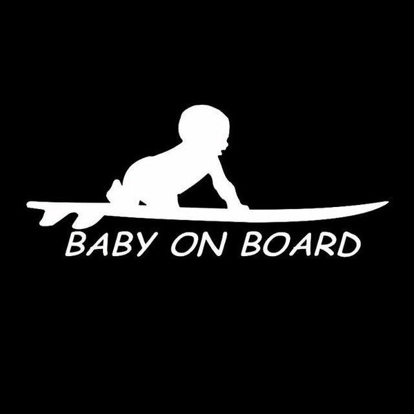 Sticker Surf - Bébé à bord (15.3x6.4 cm)